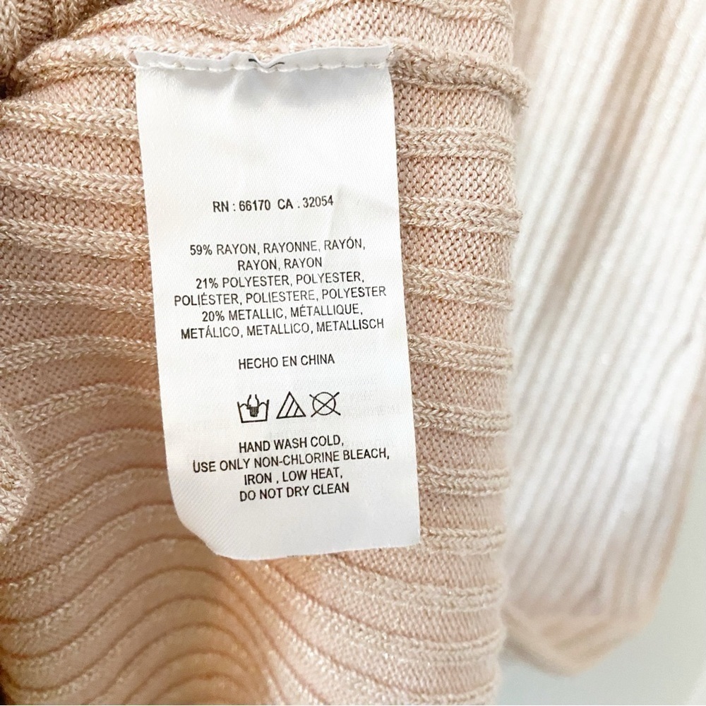 ANTHROPOLOGIE Opal Shimmer Ribbed Short Sleeve Midi Dress - Picture 13 of 13